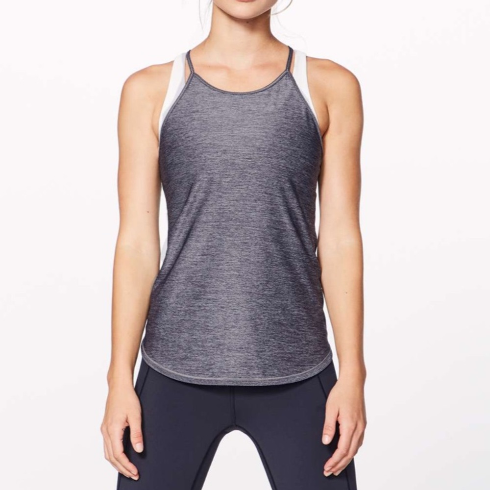 Lululemon Fast As Light Singlet Heathered Midnight Purple Size 6 - Picture 1 of 7